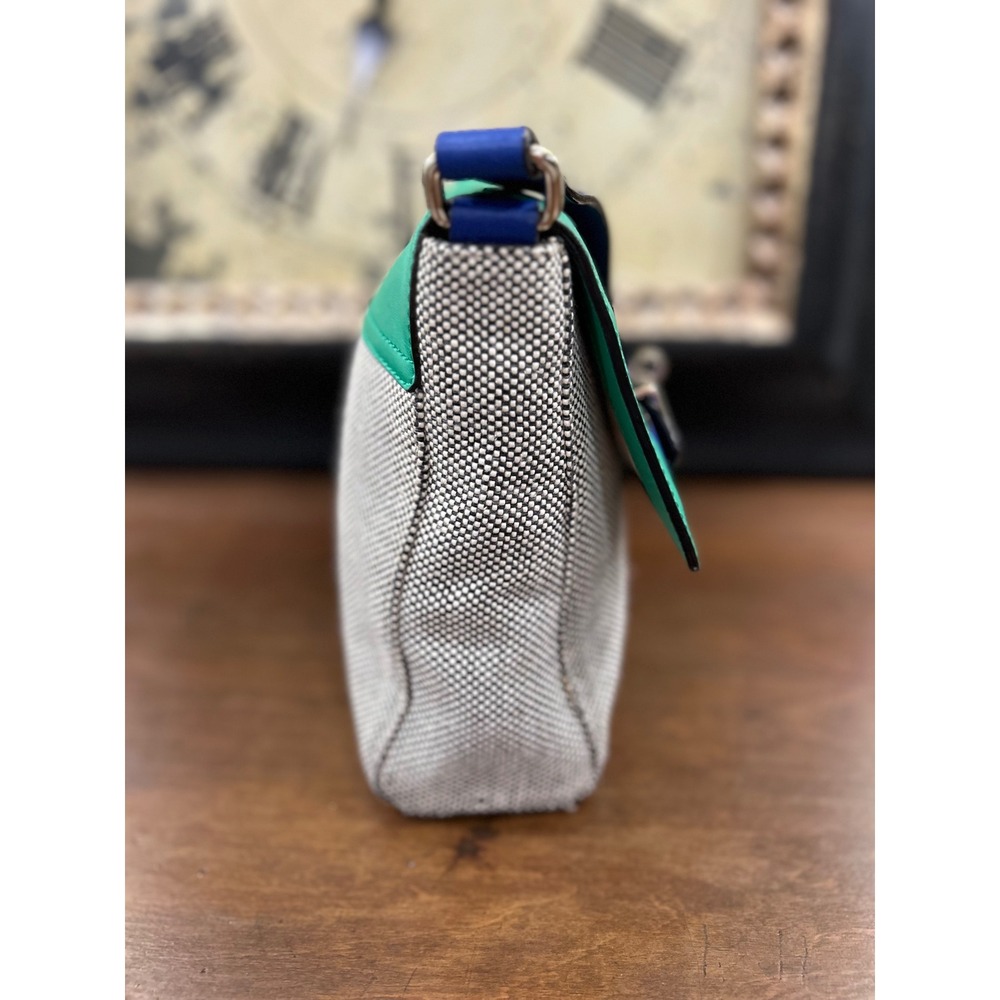 Kate Spade NY Carter Caden St. Crossbody Bag Green Blue Tweed Colorblock Sample - Picture 12 of 16
